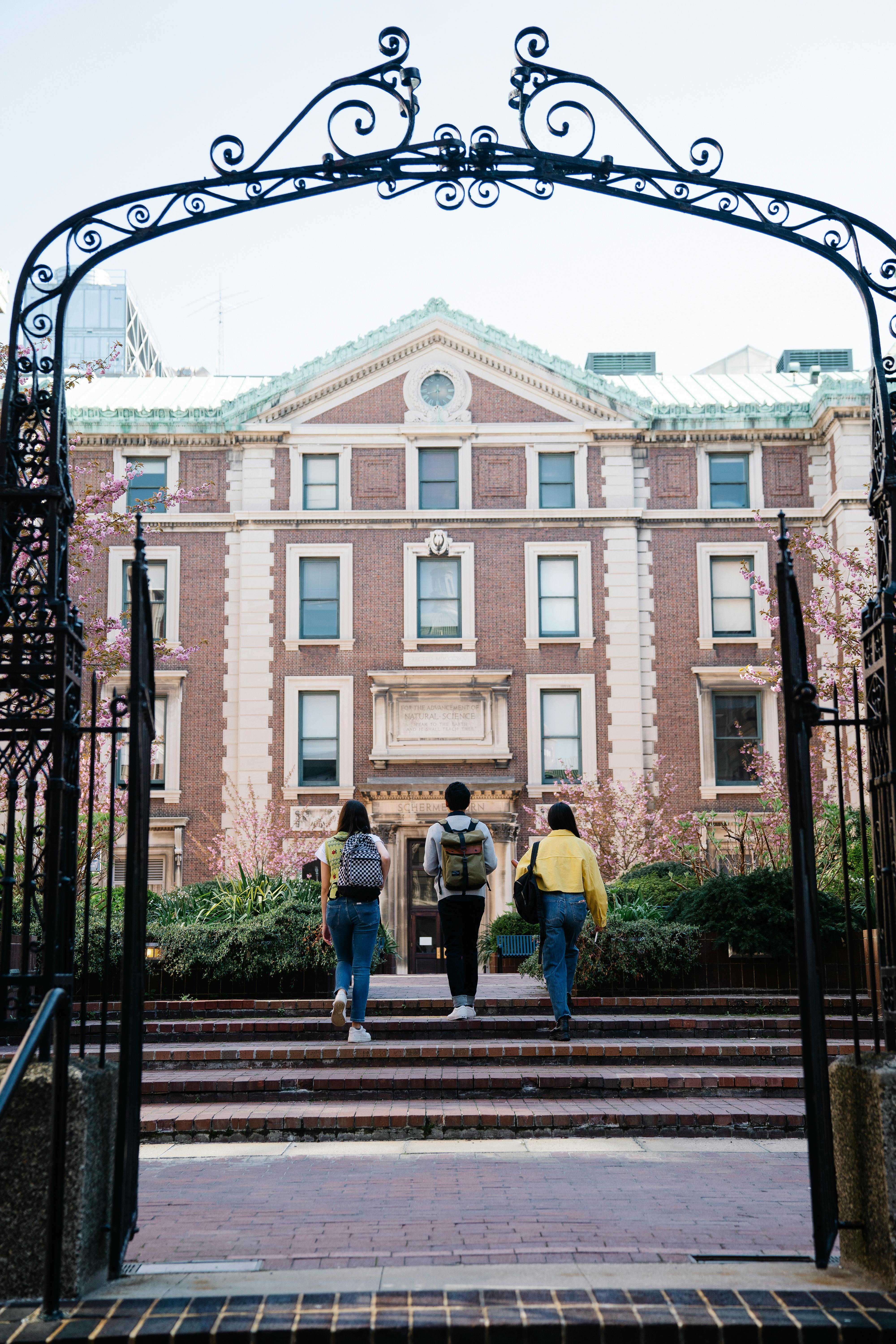 College students walking on campus